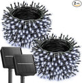 Brightown 2 Pack Solar String Lights for Outside, Each 46Ft 120 LED Solar String Lights Outdoor with 8 Modes, IP65 Waterproof Solar Lights for Patio Yard Wedding Garden Party Decorations, Cool White