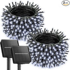 Brightown 2 Pack Solar String Lights for Outside, Each 46Ft 120 LED Solar String Lights Outdoor with 8 Modes, IP65 Waterproof Solar Lights for Patio Yard Wedding Garden Party Decorations, Cool White