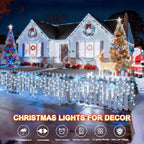 String Lights 400 LED, 33 ft Cool White with 8 Lighting Modes
