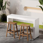 Stoog All-Weather Bar Stools Set of 4, Patio Barstools, Never Rot or Fade, for Bar, Kitchen Counter and Deck, Teak