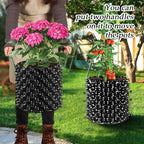 Air Pruning Planters 5 Gallon 6-Pack, Sturdy Plastic Roots Control Planter Container for Fruit Vegetable Garden Orchard, Size 12"x12",Black