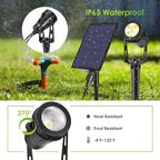 B-right Solar Spot Lights Outdoor, 8 Modes IP65 Waterproof Solar Powered Garden Spotlights 4-in-1 Landscape Lighting Auto On/Off with Remote Solar Uplights for Patio Pathway Tree 2700K Warm White