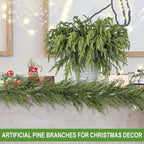 Artificial Pine Branches 30 Pack, 18 Inch Green Polyethylene Stems