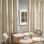 TOWN & COUNTRY BASICS Cabana Solid Heavyweight Indoor Outdoor Curtains, Light Filtering Opacity with Grommet Top, Water Repellent, 2-Pack Set, 54"x84", Taupe