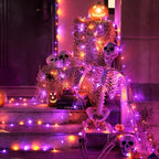 String Lights, 600 LED Orange and Purple Halloween Lights, 8 Modes