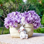 Rabbit Flower Pot Succulent Planter Garden Pots, Easter Decorative Flower Pot,Animal Shaped Cartoon Planter Pots,Art Decorations（with Drainage Hole）