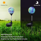 WNP Outdoor Mosaic Solar Light Stake Decor for Garden Waterproof,Color Glow Solar Powered Led Light Decorative Outdoor Landscape Blue Glass Ball Solar Absorb Birhtday Gift Lights for Mom Yard,Path