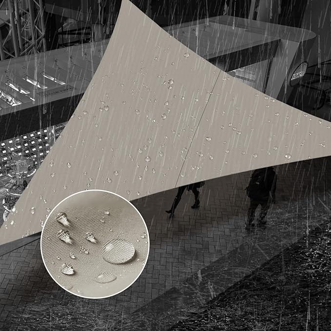 SUNNY GUARD Waterproof Sun Shade Sail 6'x8'x10' Taupe Right Triangle UV Block Sunshade for Backyard Yard Deck Patio Garden Outdoor Activities and Facility(Customized)