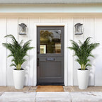 GarveeLife Set of 2 Tall Planters for Outdoor Plants, 22 in Large Planters for Outdoor Indoor Plants with Water Level Monitor ＆ Inner Bucket, Automatic Watering, for Porch, Patio, Backyard, White