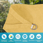 Amagenix Sun Shade Sail 16'X20' Curved Edge Outdoor Shade Canopy Sand Breathable 95% UV Block Shade Cloth for Patio Garden Backyard (We Make Custom Size)