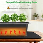 Bonviee 5-Pack Seed Starter Tray Seedling Kits,Plant Starter Kit with Adjustable Humidity Dome and Base Indoor Greenhouse Mini Propagator for Seeds Growing Starting (12 Cells per Tray,Black)