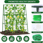 2-Pack A-Frame Cucumber Trellis for Raised Bed - 33"x47" Foldable Garden Trellis with Net & Clips|Space-Saving Metal Plant Support for Cucumber, Tomato, Peas|Rust-Proof Outdoor Climbing Plants Trellis