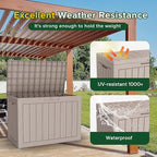 ROJIK Outdoor Storage Housing Deck Box - Waterproof Patio Furniture, Garden Tools, Cushions, Pool Accessories Storage Bench with Lockable Lid and Side Handles (Grey 48 Gal)