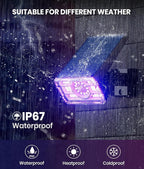 8-Pack Solar Spot Lights Outdoor Multicolor IP67 Waterproof RGB - 6 Colors, 10 Modes, 105° Adjustable Uplights, 58 LED Flood Lights, Valentine's Spotlights for Yard/Garden/Landscape Lighting Outside