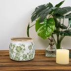 Flower Pot,Vintage Ceramic Pot for Planter with Drainage Holes, 6.29 inch Ice Crack Glazed Indoor Planters Pot for Indoor,Tucan Home Decor,Gardening Gifts,Green (Modern)