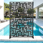 Metal Privacy Screen for Outdoor & Indoor Use, Free Standing Privacy Screen for by Unknown