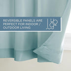 Town & Country Basics Cabana Solid Heavyweight Indoor Outdoor Curtains, Light Filtering Opacity with Grommet Top, Water Repellent, 2-Pack Set, 54"x120", Blue