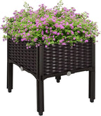 Outsunny 1 Piece Raised Garden Bed with Legs, Planter Box Raised Bed to Grow Flowers, Herbs & Vegetables, Brown