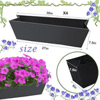 4PCS 30Inch Rectangle Window Box Liner Felt Planter Basket Liner Insert Black Plant Container Liners Non Woven Fabric Liner for Garden Fence Wall Railing Hanging Flower Pot - Avoid Bird Nesting