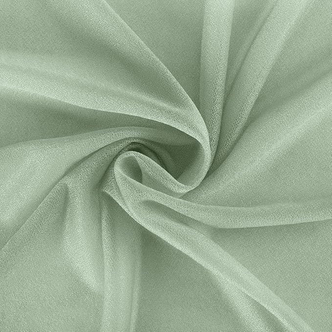 Arch Drape Curtain Fabric in Sage Chiffon, 2 Pieces, 29 in x 6 Yd