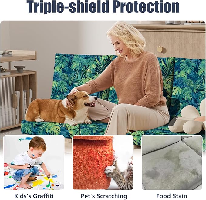 Cushion Covers 8 Pack Stretch Fit Rainforest Washable 95% Polyester Blend