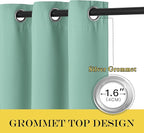 NICETOWN Blackout Sliding Glass Door Curtains, Room Darkening Thermal Insulated Curtains for Living Room Bedroom, Extra Wide Window Drapes, 1 Panel, W80 x L118, Aqua Blue