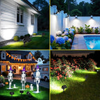 ROSHWEY Solar Spot Lights Outdoor, Waterproof Spotlights with 2 Brightness Mode, Landscape Lighting Solar Lights for Garden, Yard, Pathway (Cool White, 6 Pack)