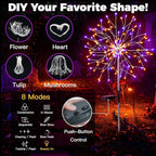 suddus Solar Halloween Lights Outdoor Solar Powered, Upgrade 2-Pack Orange & Purple Solar Firework Lights, Waterproof Garden Light for Yard Pathway Patio Flowerbed Halloween Decorations