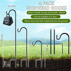 4 Pcs 45 Inch Shepherds Hook for Outdoor Adjustable Bird Feeder Pole Metal Steel Shepard Hooks for Hummingbird Stand Feeder Pole for Garden Plant, Lantern, Hanging Wedding Decor