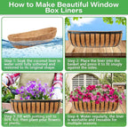 Legigo 2 Pack Trough Coco Liner for Planters- 30 Inch Window Box Liners Coconut Coir Basket Liners, Planter Box Coconut Liner for Window Flower Box Pots, Fence Trough Planter, Wall Planter Basket