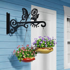 Metal Plant Hooks (2-Pack) - Decorative Wall Hangers with Butterfly Design for Indoor & Outdoor Use - Hanging Brackets for Plants, Flower Baskets, Bird Feeders, Lanterns - Patio, Garden, Home Decor