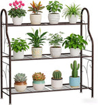 SORCEDAS Plant Stand Indoor Outdoor Plant Shelf 3 Tier Metal Corner Flower Stand Multiple Holder for Patio Garden Balcony Living Room, Bronze