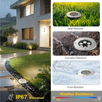 JESLED Landscape Lighting 6W LED Well Lights, 12V 24V Ground Lights 6000K Bright White, IP67 Waterproof Low Voltage Landscape Light Spotlight for Driveway Deck Patio Yard Garden Outdoor (6 Pack)