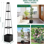 MQFORU 2Pack Raised Garden Bed Planter Boxes with Trellis, 57" Self-Watering Tomato Planter Boxes with Trellis for Climbing Vegetable and Plants, Tomato Cage for Indoor Outdoor Use