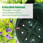 10 Pack Green Plastic Planter Pots, 10 Inch Thick with Multiple Drainage Holes, for Herbs, Strawberries, Flowers - Indoor/Outdoor