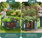 ZORMY Galvanized Raised Garden Bed Outdoor, Round Metal Planter Boxes 2 Pcs, 3x3x1.4ft Steel Raised Bed Kit for Planting Vegetables, Fruits, Flowers(LotusGreen)