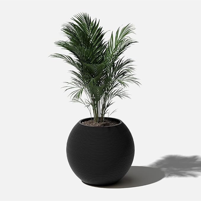 Veradek Strata Series Sphere Round Planter for Patio & Backyard | Durable Plastic-Stone Material | Modern Décor for Tall Trees and Plants