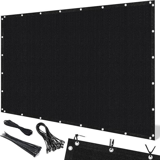 Artpuch 90% Sun Shade Cloth, 10 x 20 FT Pergola Shade Cover Canopy with Grommets, Sun Screen Fabric Tarp for Patio, Outdoor, Garden, Backyard, Black