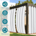 Outdoor Curtains 4 Panels Waterproof Windproof 54x120 Inch White