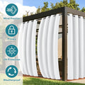 Outdoor Curtains, Waterproof Windproof White, 4 Panels 54x95 Inch