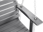 Poly Lumber 2-Seat Porch Swing, HIPS 4.5-Feet Bench Swing with Foldable Cup Holders,18/8 Stainless Steel Hardware, High Backrest and Deep Contoured Seat (Deep Gray, 4.5-feet)