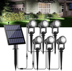 Solar Spot Lights Outdoor, Landscape Spotlights IP65 Waterproof 9.8ft Cable, Dusk to Dawn Solar Uplights for Trees Garden Yard Driveway Porch Walkway Pool (6-in-1, 6000K Cool White)