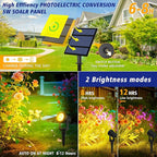 T-SUNUS Solar Spot Lights Christmas 6-in-1 Outdoor Warm White 3000K Landscape Spotlight IP65 Waterproof Separated Panel Spotlights with 9.8ft Cable Auto On/Off for Tree Lawn Driveway Pathway Halloween