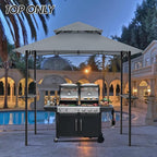 MASTERCANOPY Grill Gazebo Replacement Canopy Top for Model L-GG001PST-F (Gray)