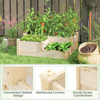 Giantex Raised Garden Bed, Wood Planter Box for Vegetables Flowers Fruit Herb, Easy Assembly, Garden Box Container for Backyard, Patio, Balcony (43" Lx35 Wx14.5 H)