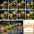 4 Pack Solar Firework Lights 200 LED Create Magical Nights, Waterproof Starburst Fairy Lights for Garden Yard Patio Christmas Romantic Wedding Party Decor(Warm White)