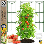 Tomato Cage - Large Trellis Stakes and Plant Support Structures for Vegetables and Climbing Plants - Tall Tomato Cages for Garden, Pots, Raised Garden Bed Outdoor Supplies (3 Pack - Up to 48")
