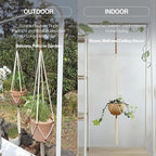 Macrame Plant Hanger Polyester Rope 42 Inch Outdoor Indoor Adjustable Hanging Planter for up to 10 Inch Plant Pot Modern Boho Home Decor (1, Ivory/Burnt Orange)