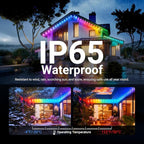 NEEWER 144ft Permanent Outdoor Lights for House Decor, Smart AI RGBCW Outside Eaves String Christmas Lighting with 90 LED Lights App Control 50+ Scenes IP65 Waterproof, Compatible with Alexa, NR02