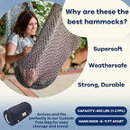 Handwoven Cotton Rope Hammock by Yellow Leaf Hammocks - Double Size, Fits 1-2 PPL, 400lb max - 100% Natural Cotton, Easy to Hang, Artisan Made - Color: Navy Blue - Off White